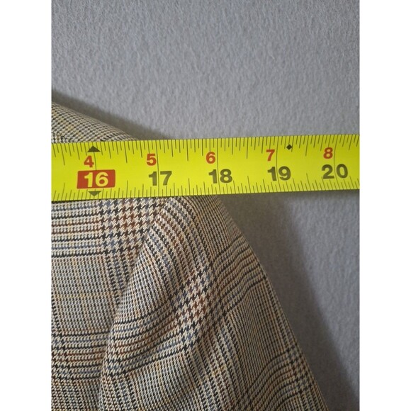 Brooks Brothers Blazzer 40 Tan Silk Wool Glen Plaid Windowpane Jacket Sport Coat - Picture 6 of 14